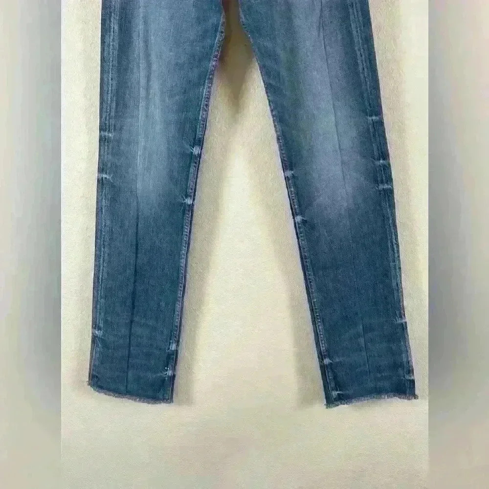 EB Denim Straight Leg Button Fly Blue Jeans - Picture 4 of 14